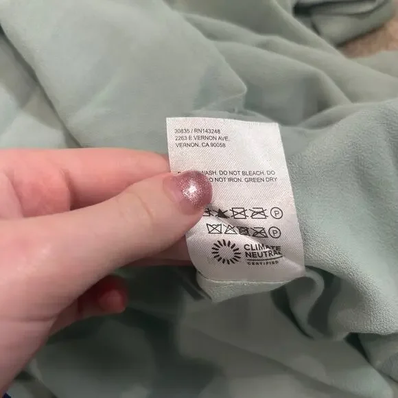 Reformation Celadon Green Westerly Tie Strap Maxi Dress Bridesmaid Size 6 - Picture 10 of 10